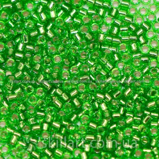 Бисер DB-1206 Miyuki Delica Beads 11/0 (прозрачный, салатовый)